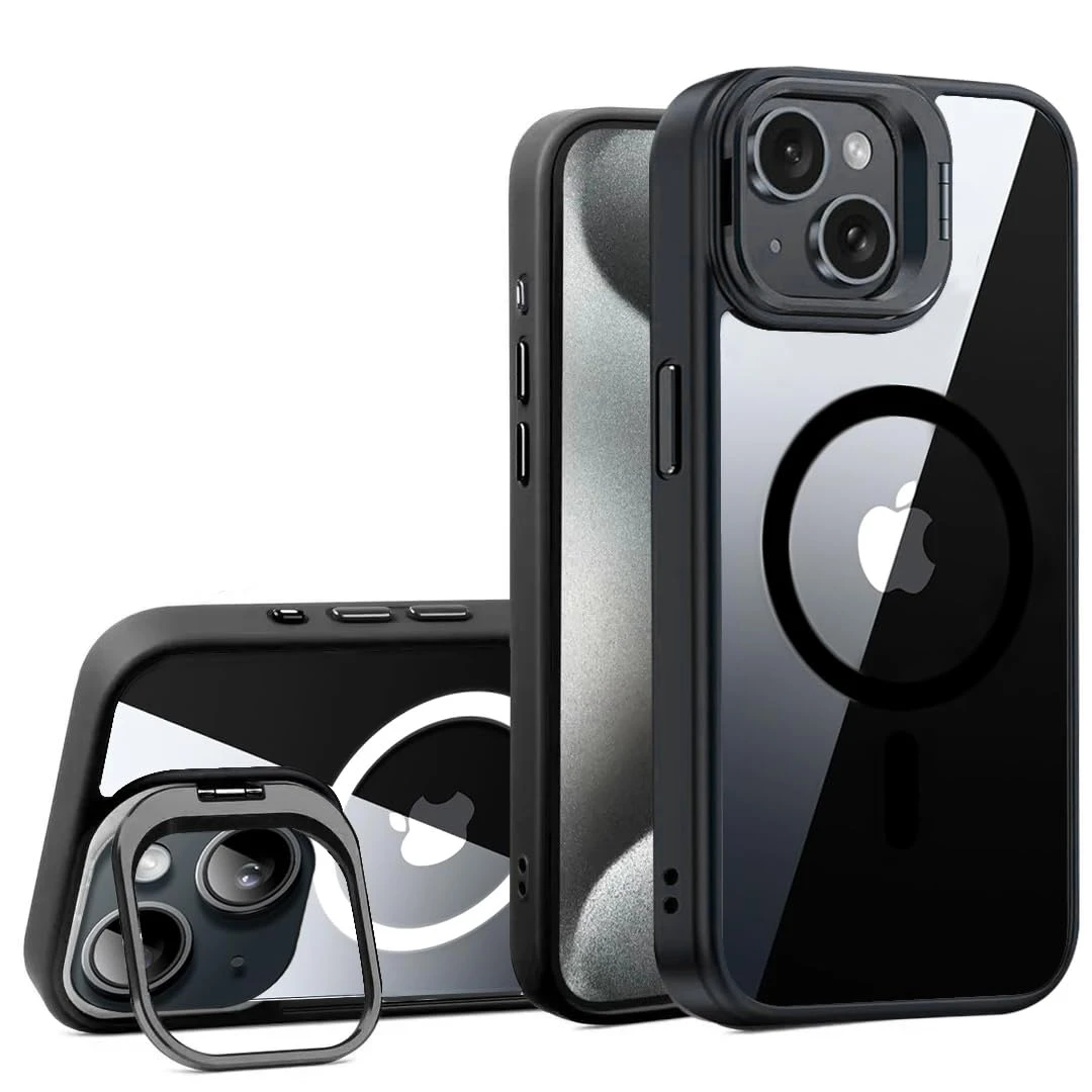 VONZEE Clear Camera Kickstand Case iPhone 15 | MagSafe, Shockproof, Adjustable Stand – Buy on DoorSewa Nepal