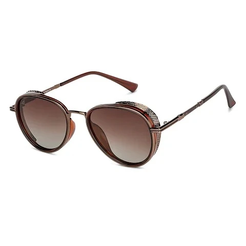 Vincent Chase Polarized Brown Aviator Sunglasses – Wide