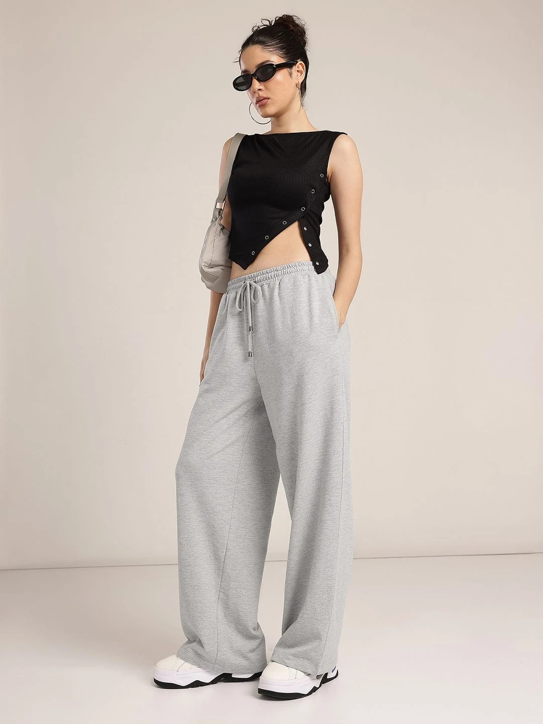 Glitchez Women Wide Leg Trousers | Relaxed Fit High-Waist Pants for Office & Casual Wear | Soft Fabric, Trendy Modern Style