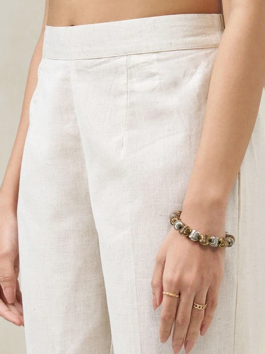 Rangmanch by Pantaloons Women Slim Fit Trousers | High-Waist Office & Casual Pants for Women | Premium Fabric, Modern Tailored Fit